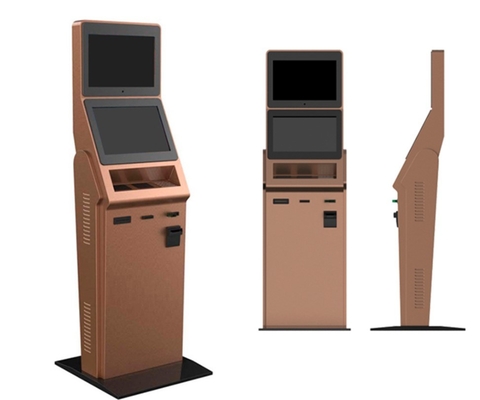Quiosco multifuncional del escáner del código de barras de la pantalla dual para la máquina del cajero automático