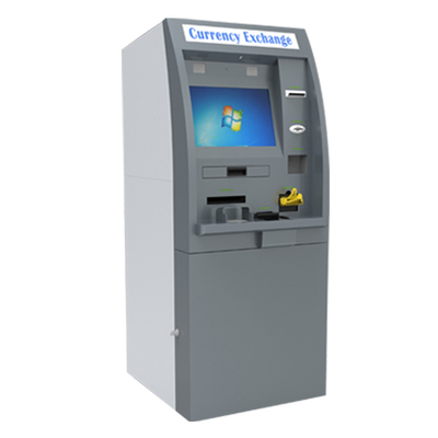 Máquina del cambio de divisas del quiosco del cajero automático con el aceptador y el dispensador del efectivo