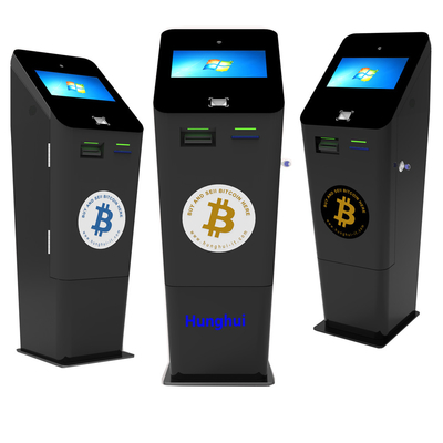 Hunghui cobra en efectivo fuera de la máquina Crypto de la caja de Bitcoin del negro de la máquina del cajero automático