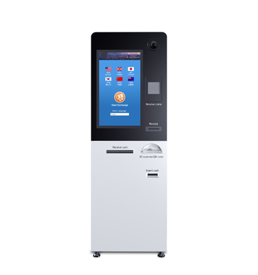 Máquina automática del cajero automático del banco de la máquina del cambio de divisas del aeropuerto