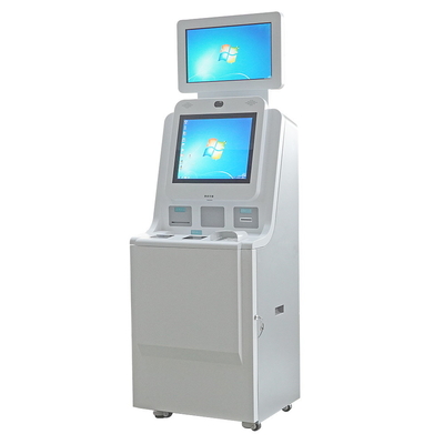 Máquina doble del quiosco del servicio del uno mismo del hospital del OS de la pantalla Win10 con el lector de tarjetas de NFC